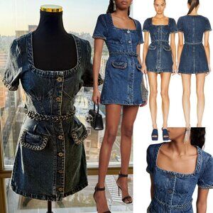 🆕 SELF PORTRAIT 🧿 NWOT Denim Braided Mini Dress
